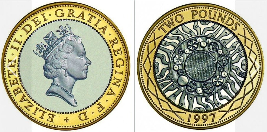 1997 United Kingdom Brilliant Uncirculated 2-pound Coin Cover